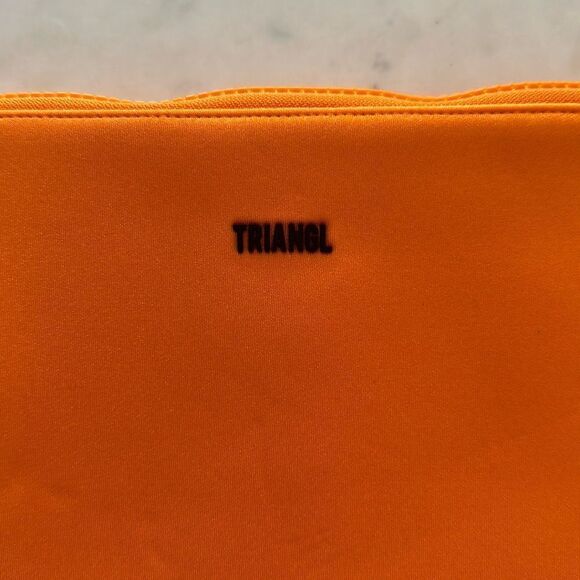 TRIANGL NEOPRENE Swim Travel or Makeup Bag ORANGE NEW - Picture 2 of 5